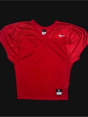 Nike Red Athletic Short Sleeve Jersey with White Swoosh